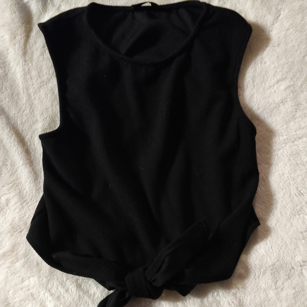 Shein medium ribbed crop tie